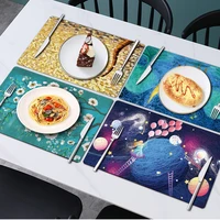placemat kitchen dinning coasters 30cmx45cm non slip table mats decoration pu leather kitchen accessories
