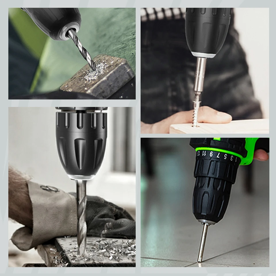 

16.8v Electric Screwdriver Lithium Battery Power Driver Dc Mini Cordless Drill Two Speed Diy 3/8-Inch Hand Held Tools