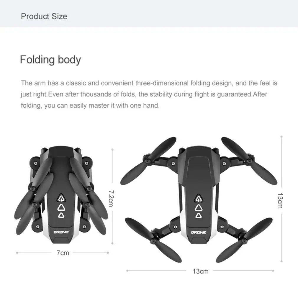 

KK8 Foldable Mini Drone RC FPV Aircraft 360 degrees Stunt Wifi FPV Drone RC Helicopter Toys Gift for Children Boys Girls