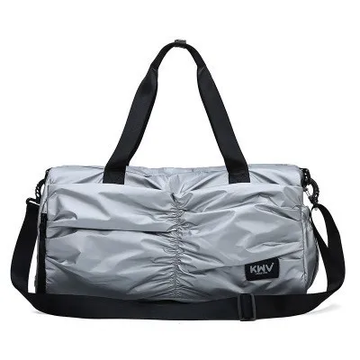 Nieuwe водоотталкивающий PU Reistas Roze ручная сумка для йоги Handtas voor Schoenen Droog Nat Duffle Tassen Schoudertas Vrouwen Reizen - Цвет: Серебристый
