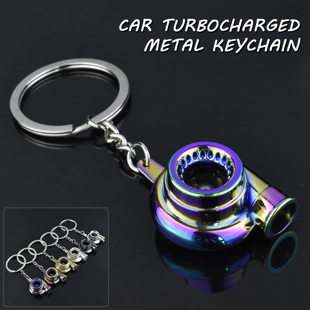 

Mini Turbo Turbocharger Keychain Spinning Turbine Key Ring Zinc Alloy Metal Keyring Car Styling Car Interior Accessories