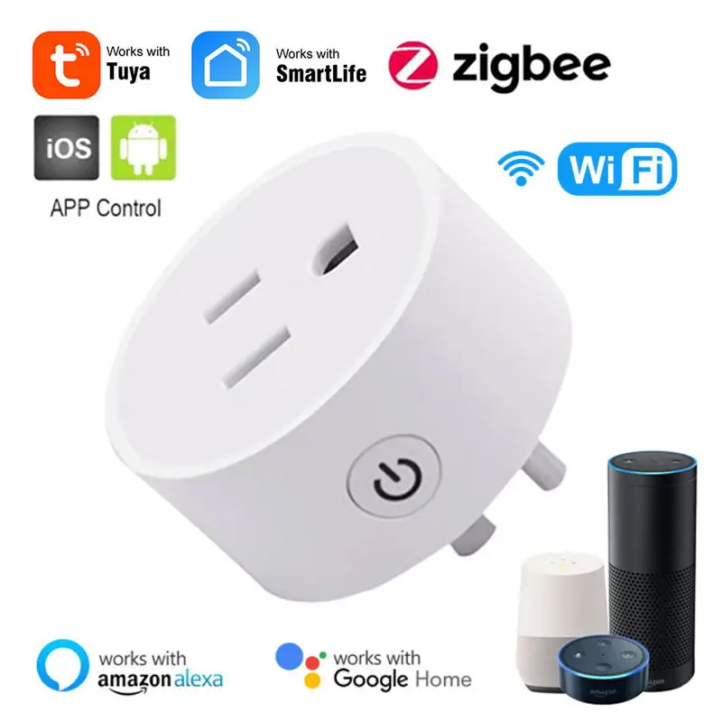 

Умная розетка Tuya ZigBee, 10 А, 3/4-110 В, 1/2/250 шт.