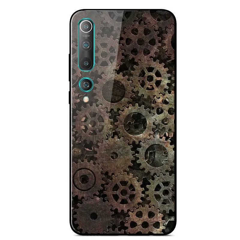 

For Xiaomi Mi 10 5G Case Mirror Painted Silicone Frame Tempered glass shockproof Back Cover For Xiaomi Mi 10 5G Phone Cases