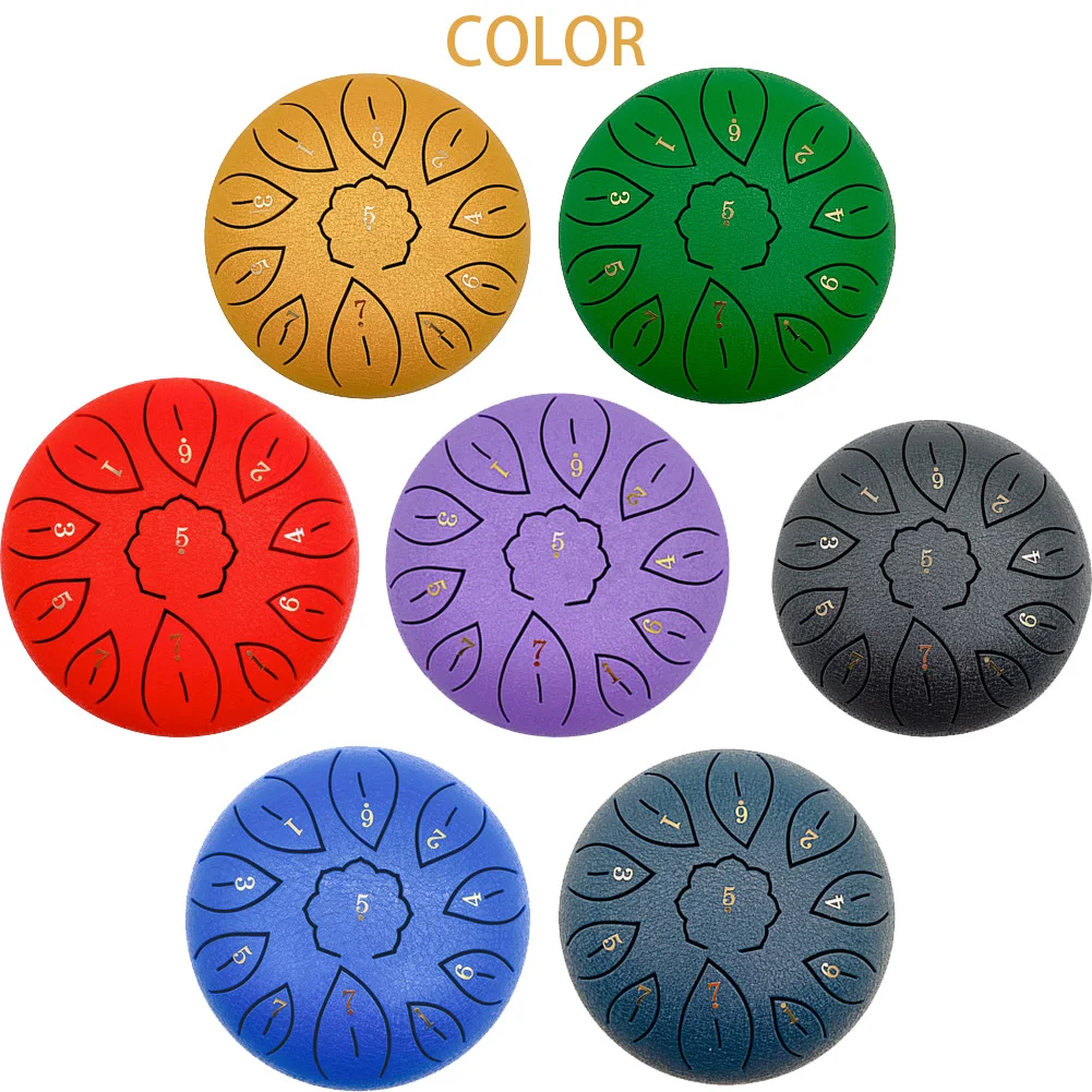 

Tongue Drum 6 Inch Steel Tongue Drum Set 8 Tune Hand Pan Drum Pad Tank Sticks Carrying Bag Percussion Instruments Accessories