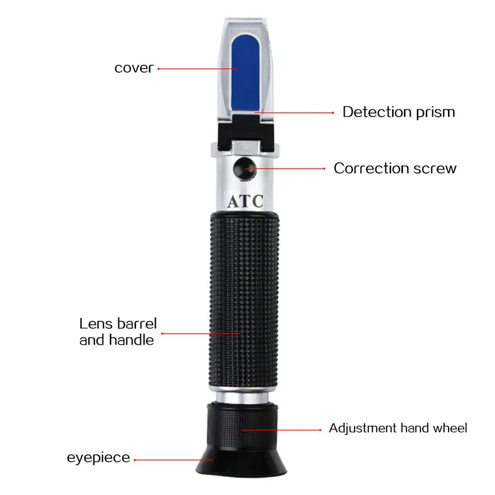 Hand-Held Refractometer Pet Honey Alcohol Concentration Brix Soup Salty Detector Seawater Salinity Meter | Канцтовары для офиса и