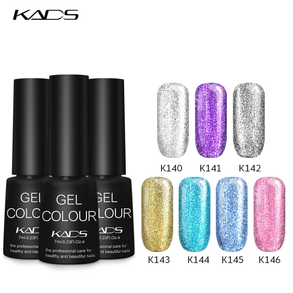 Платиновый Гель-лак KADS для ногтей 7 мл блестящий отмачиваемый лак дизайна верхний