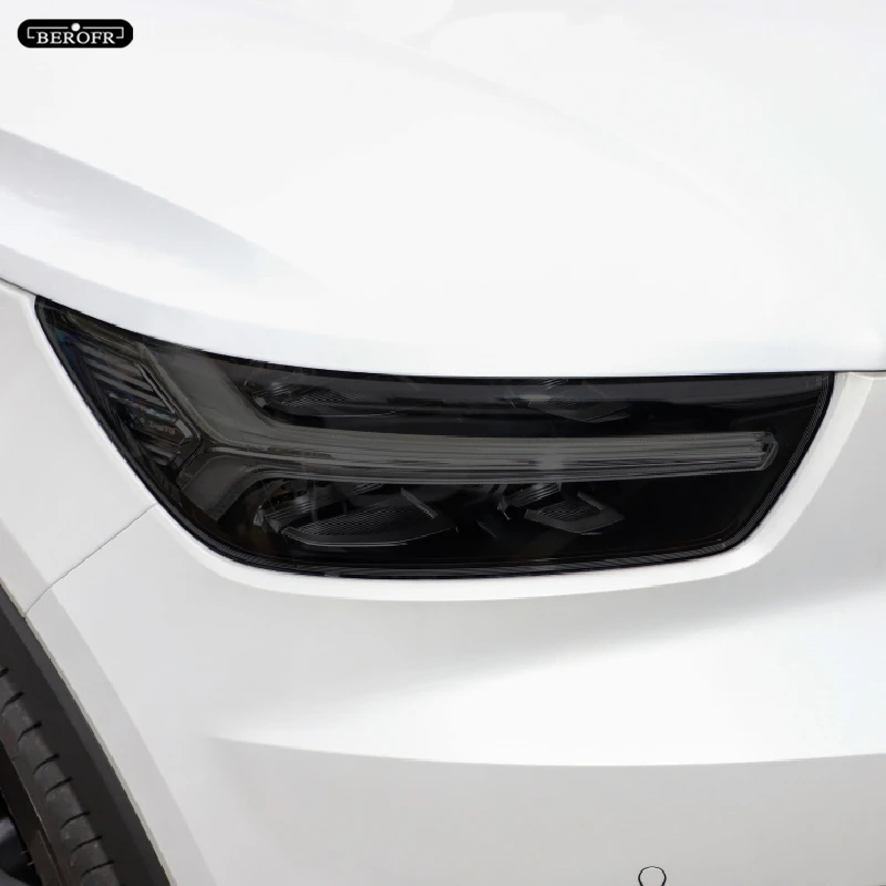 Car Headlight Protective Tint Film Smoke Black Transparent TPU Light Profession Sticker For Volvo XC40 2019 2020 Accessories