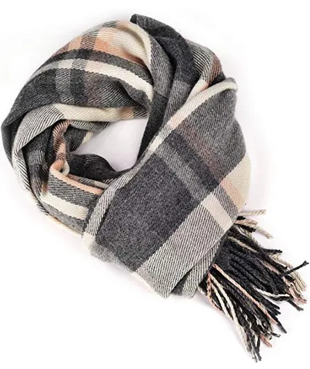 Высококачественный брендовый клетчатый шарф для женщин зимний кашемировый