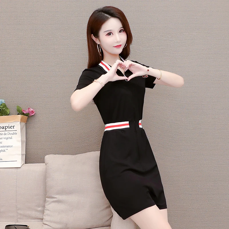 Женский комбинезон с коротким рукавом офисный слитный шортами лето 2020 | Женская