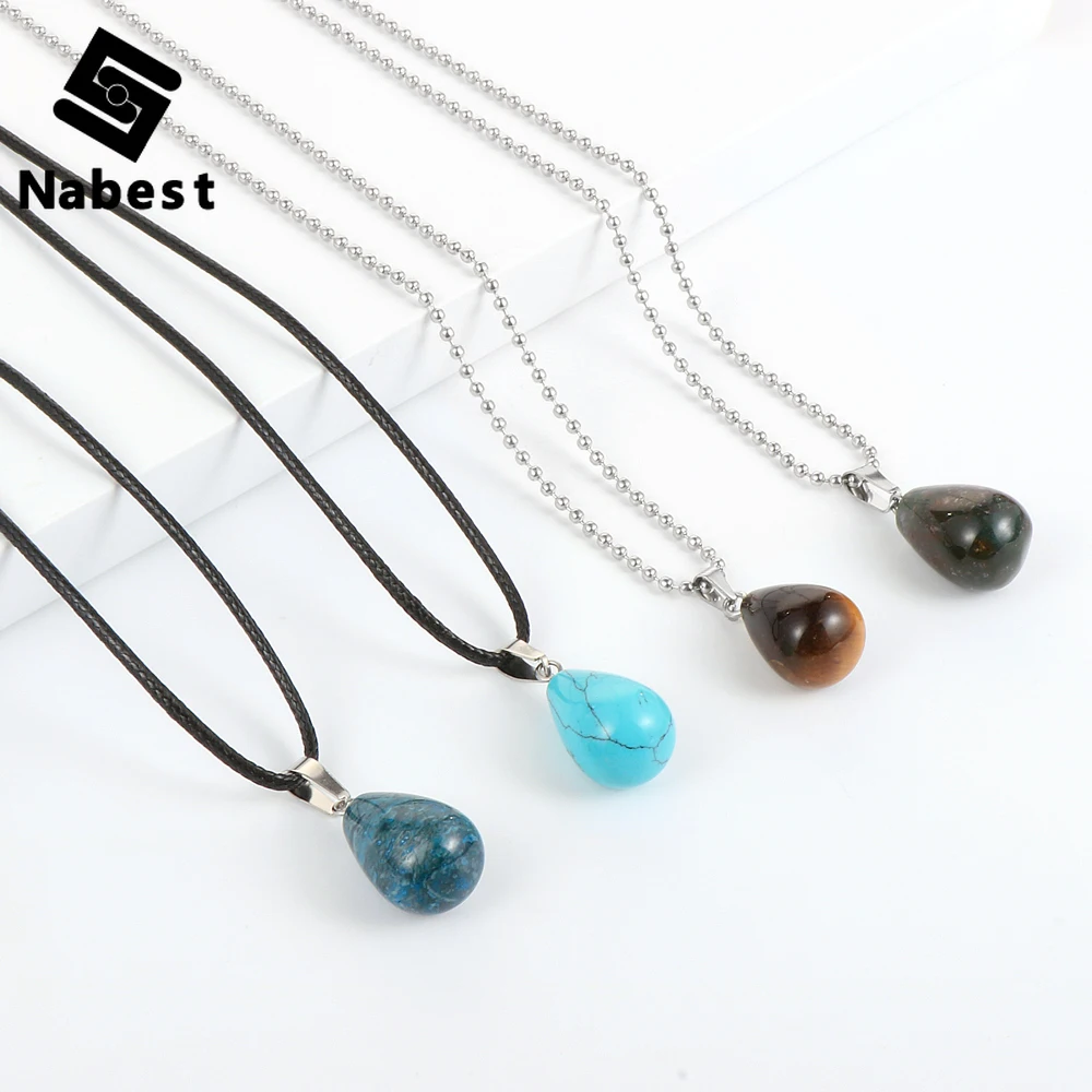 Женское и мужское ожерелье с подвеской из натурального камня тигровый глаз опал