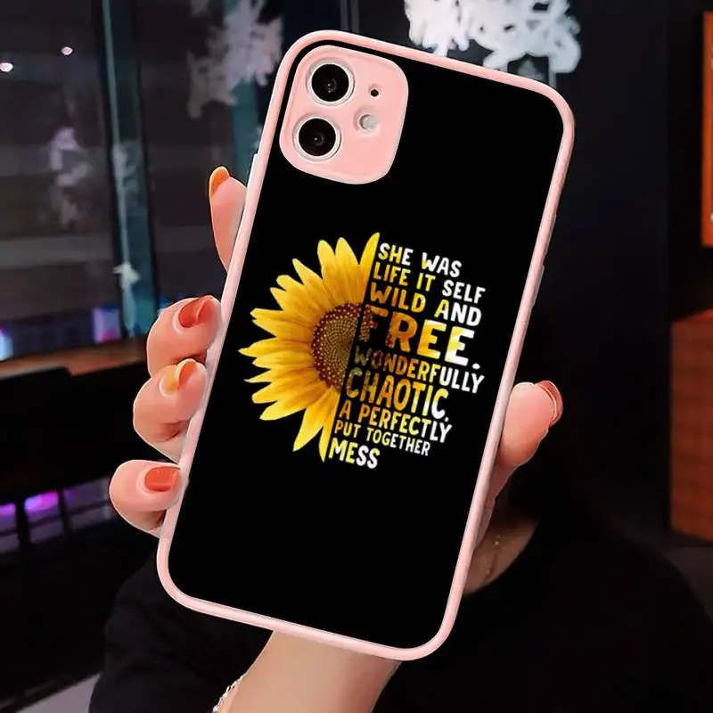 

Sunflower Jesus Christ Phone Case Matte transparent For Pink iPhone 12 Mini 11 Pro XR XS Max 7 8 Plus X Back Cover