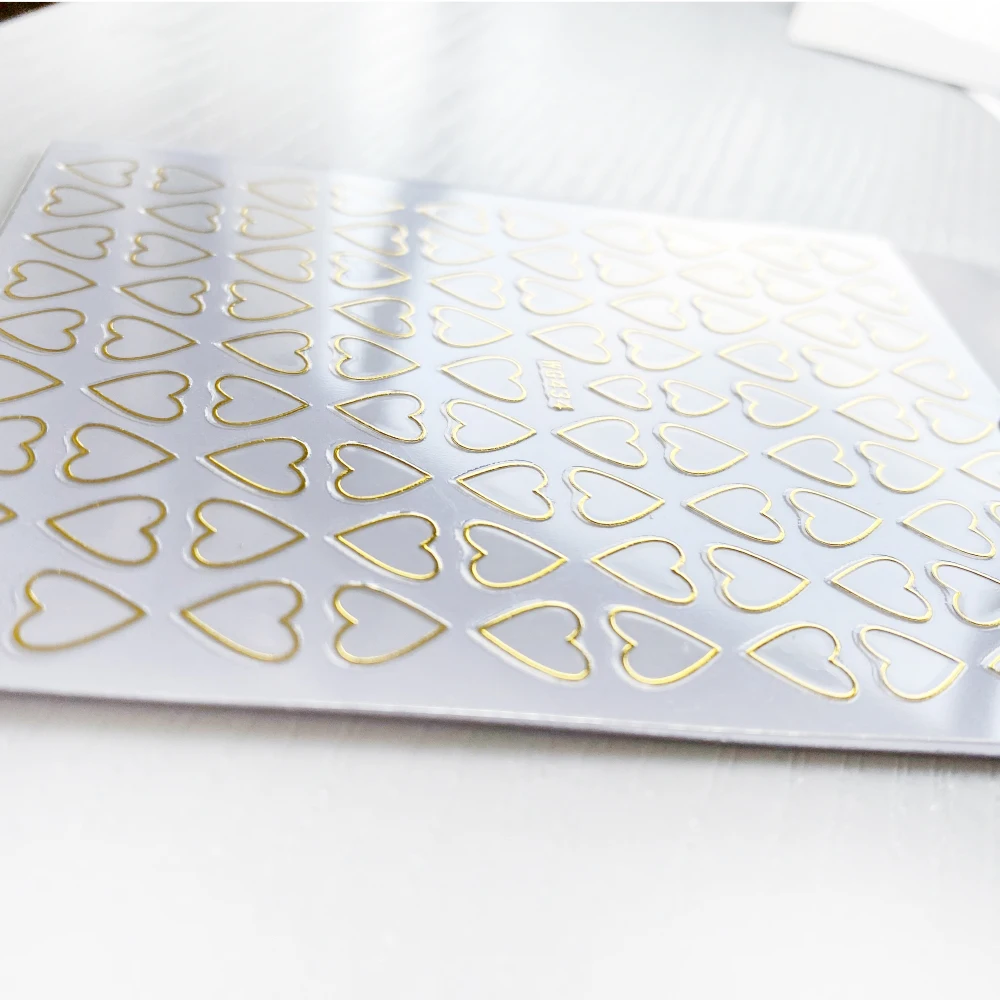 1 шт. цвета: золотистый любящее сердце 3D наклейки на ногти переводные