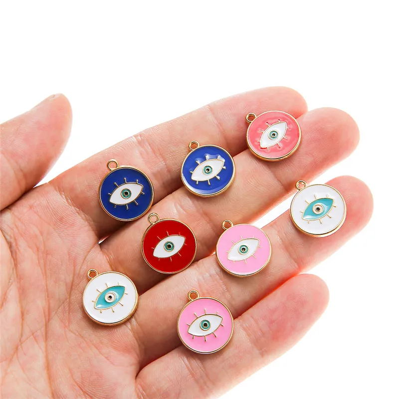 10 шт./лот Подвеска из сплава с эмалью глаза улыбки смешанные цвета для женщин