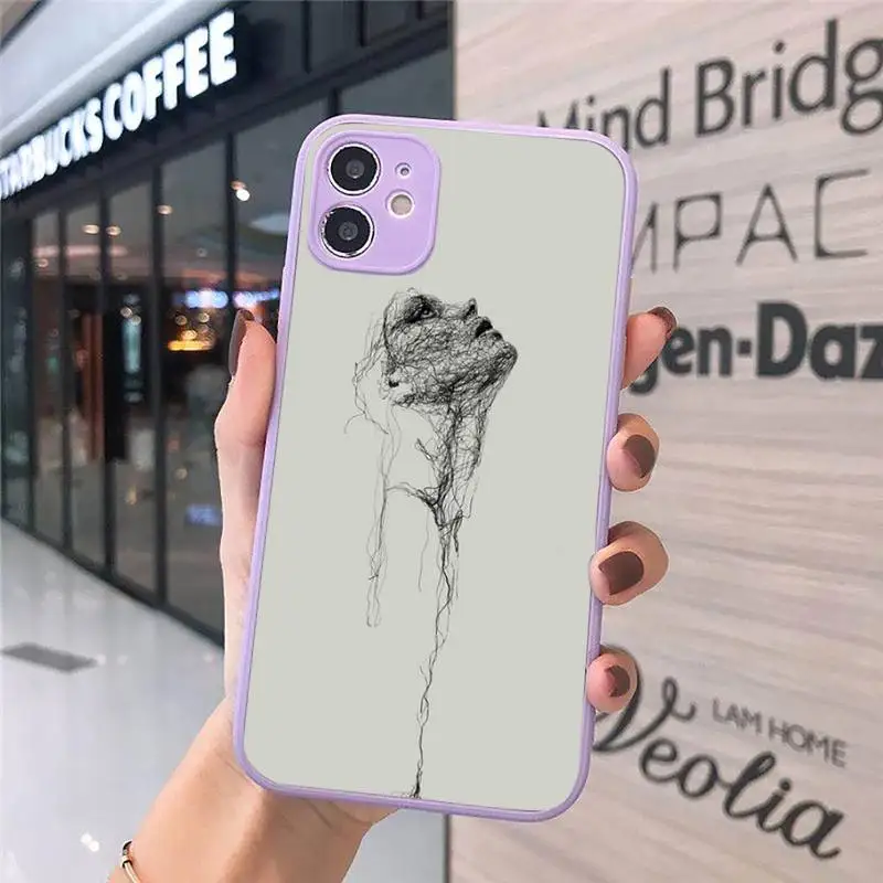 

3D abstract fashion simple body Phone Case Matte Transparent for iPhone 7 8 11 12 s mini pro X XS XR MAX Plus cover funda