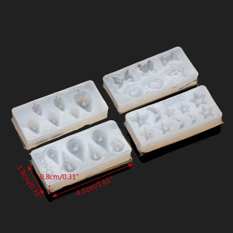 

5 шт. 3D силиконовые формы Нейл-арт Декор «Луна», «Звезды» в виде бантов и клубники, губ пресс-формы