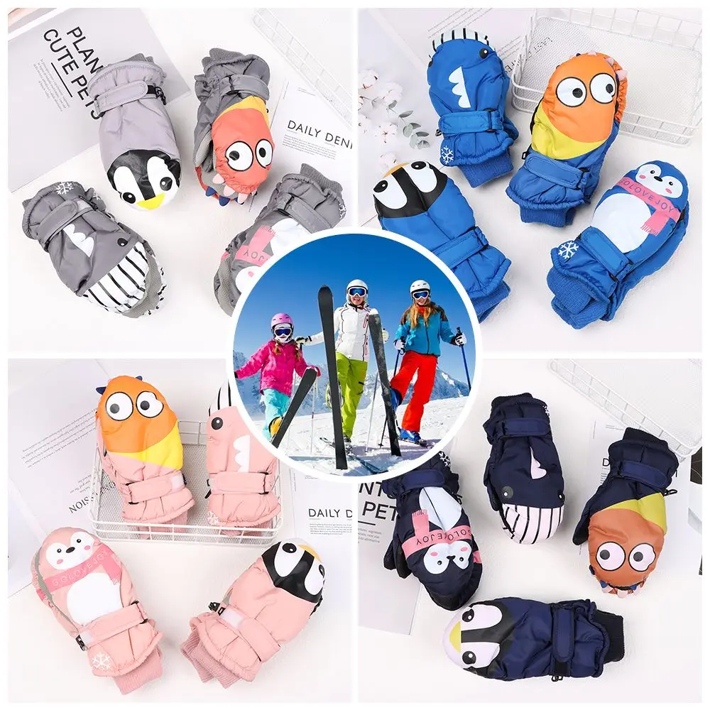 

Winter Must Non-slip Thicken Warm Children Ski Gloves Windproof Waterproof Snow Snowboard Long-sleeved Mitten