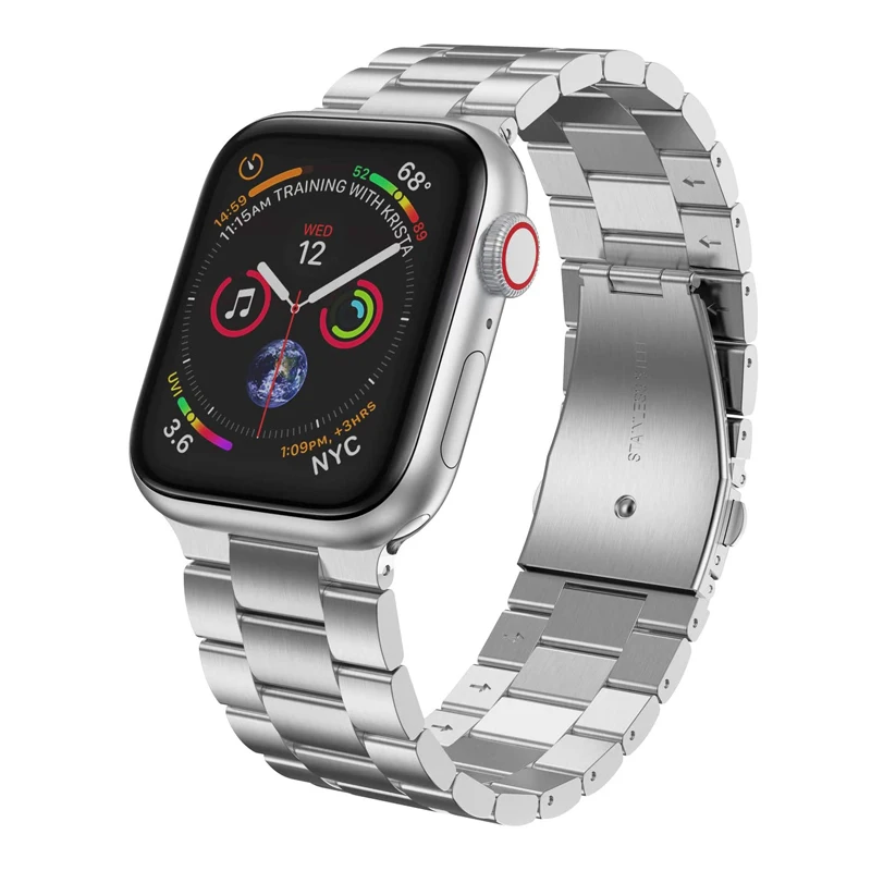 Браслет звеньевой для apple watch band 42 мм 38 44 40 металлический браслет из нержавеющей