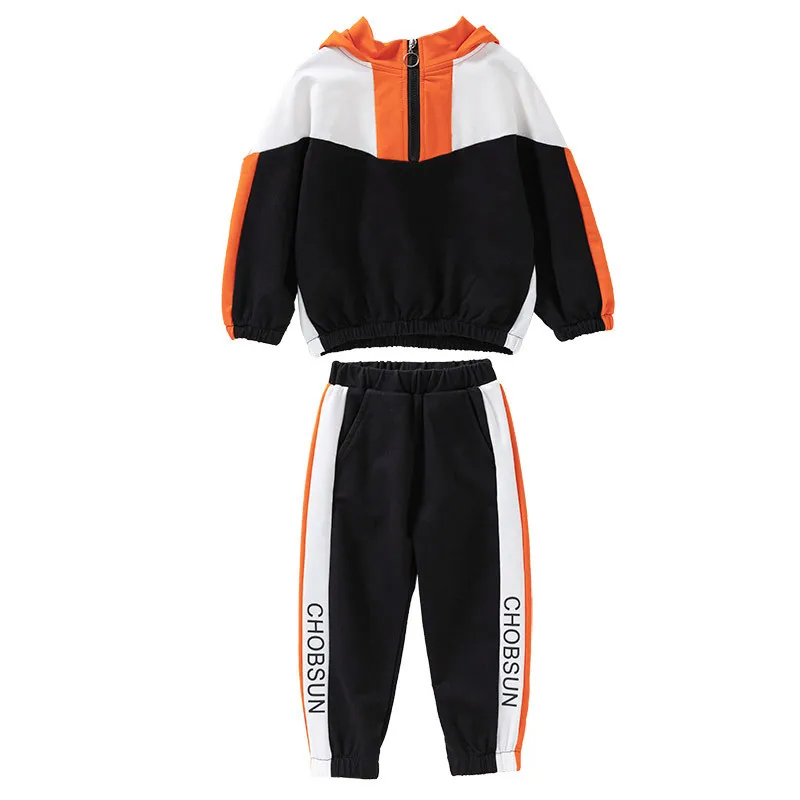 

2021 Spring Parent-Child Clothing Girls Leisure Sports Color Matching Two-Piece Suit