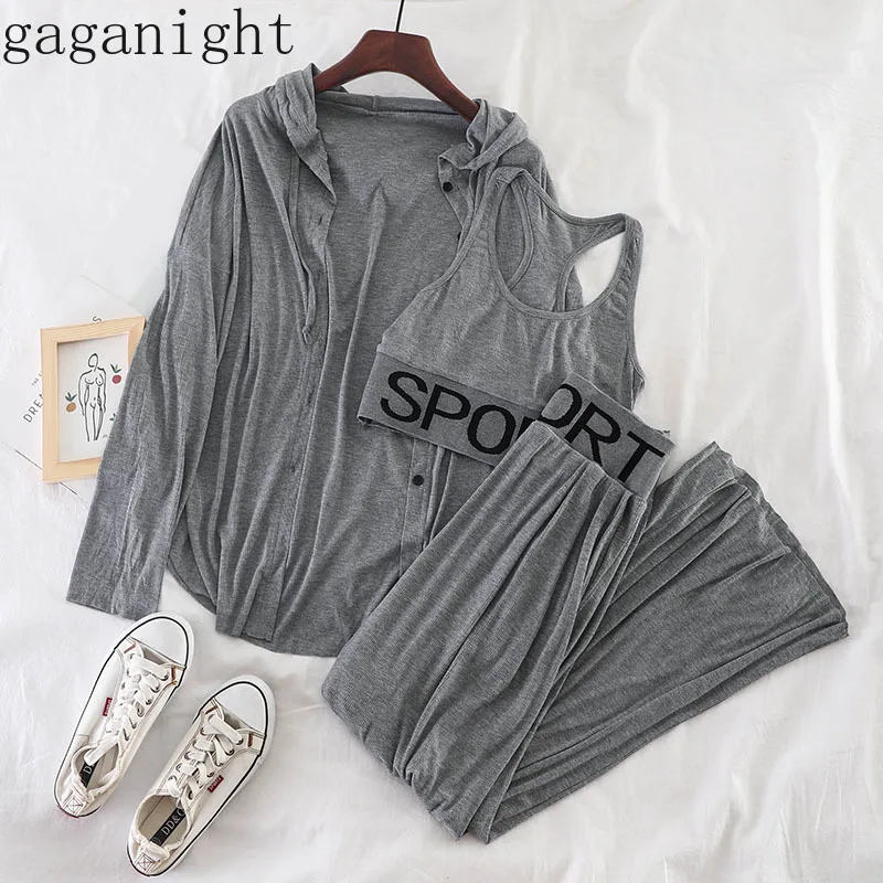 Gaganight Комплект из трех предметов Женский Осенний модный спортивный костюм с