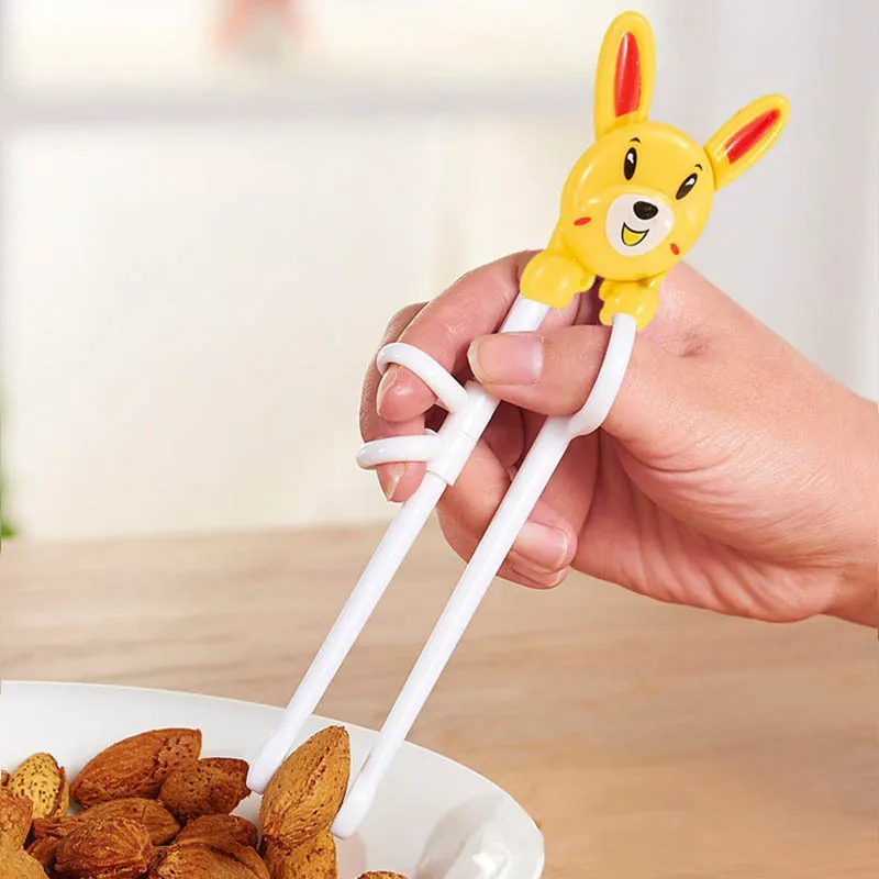 Palillos de aprendizaje de dibujos animados para ni&ntilde;os, vajilla port&aacute;til de entrenamiento para aprendices, iluminaci&oacute;n para beb&eacute;s, ayudante de alimentaci&oacute;n para ni&ntilde;os-1
