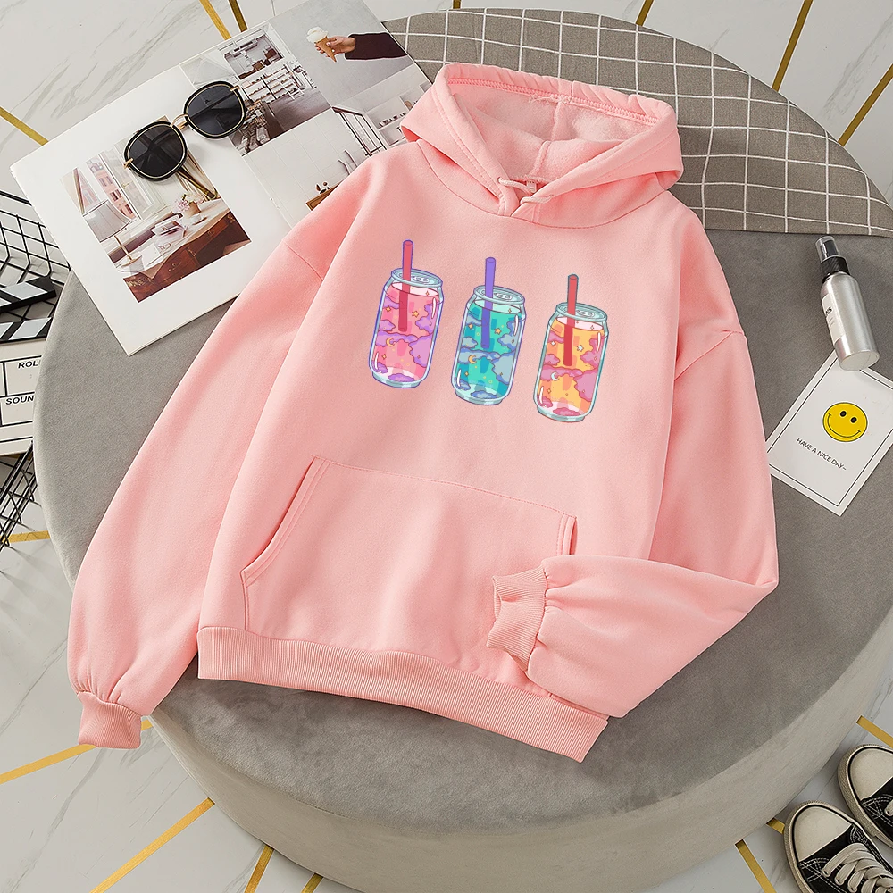 Korean Ulzzang Thick Hoodies Women Sweetshirts 90s Cartoon Printing Sweatshirt Hoodie Women Cute Oversized Sweatshirt with Hood