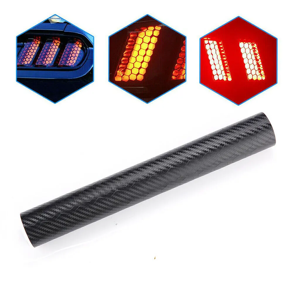 

2Pcs Black Car Auto Vehicle Rear Tail Light Honeycomb Stickers Universal Tail Lamp Cover Decals Decoration Exterior Accessories