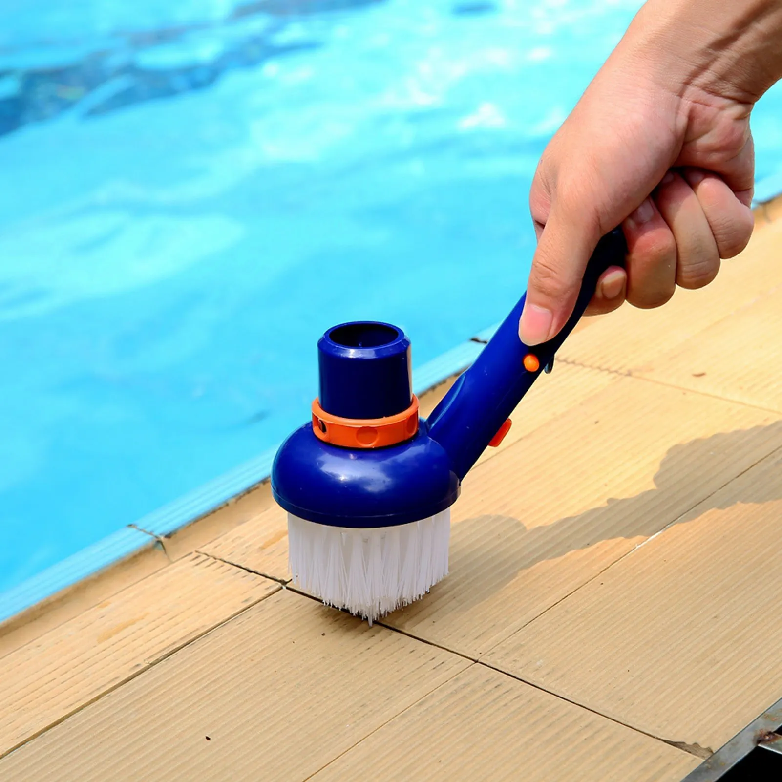 

Pro Pool Step & Corner Vacuum Brush Best for Above Ground & Inground Swimming Pools, Spas & Hot Tubs, Fine Bristles, 1-1/2 Hose