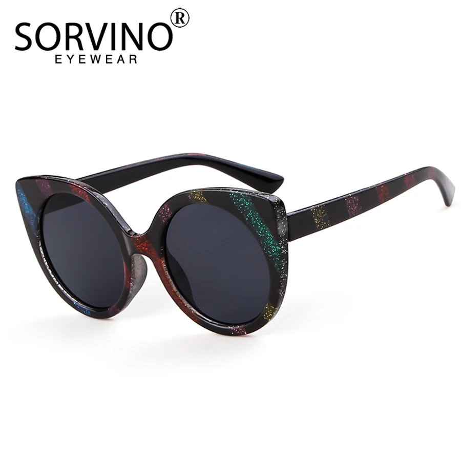 Женские солнцезащитные очки в стиле ретро Sorvino дизайнерские блестящие кошачий