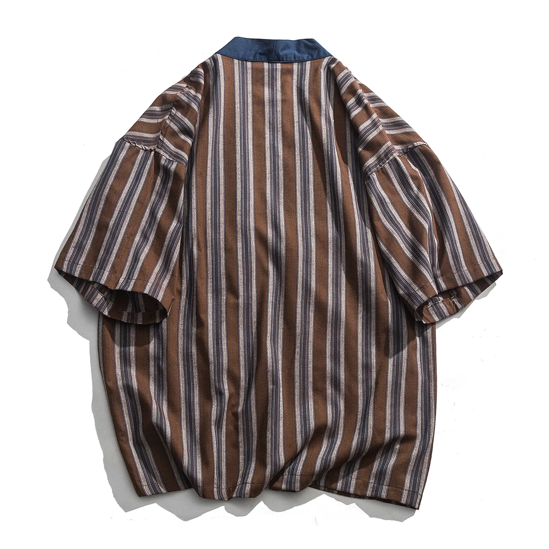 Мужская рубашка с вышивкой в японском стиле коротким рукавом | одежда