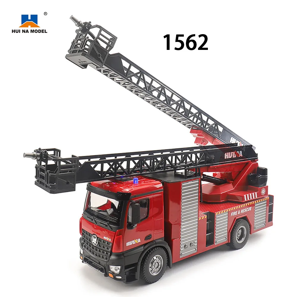 2020 Version 22 Channels 1/14 Scale Huina 1561 / 1562 RC Fire Truck With Ladder/Water Spray 7.4V 1200mAh for Over 8 Years Old enlarge