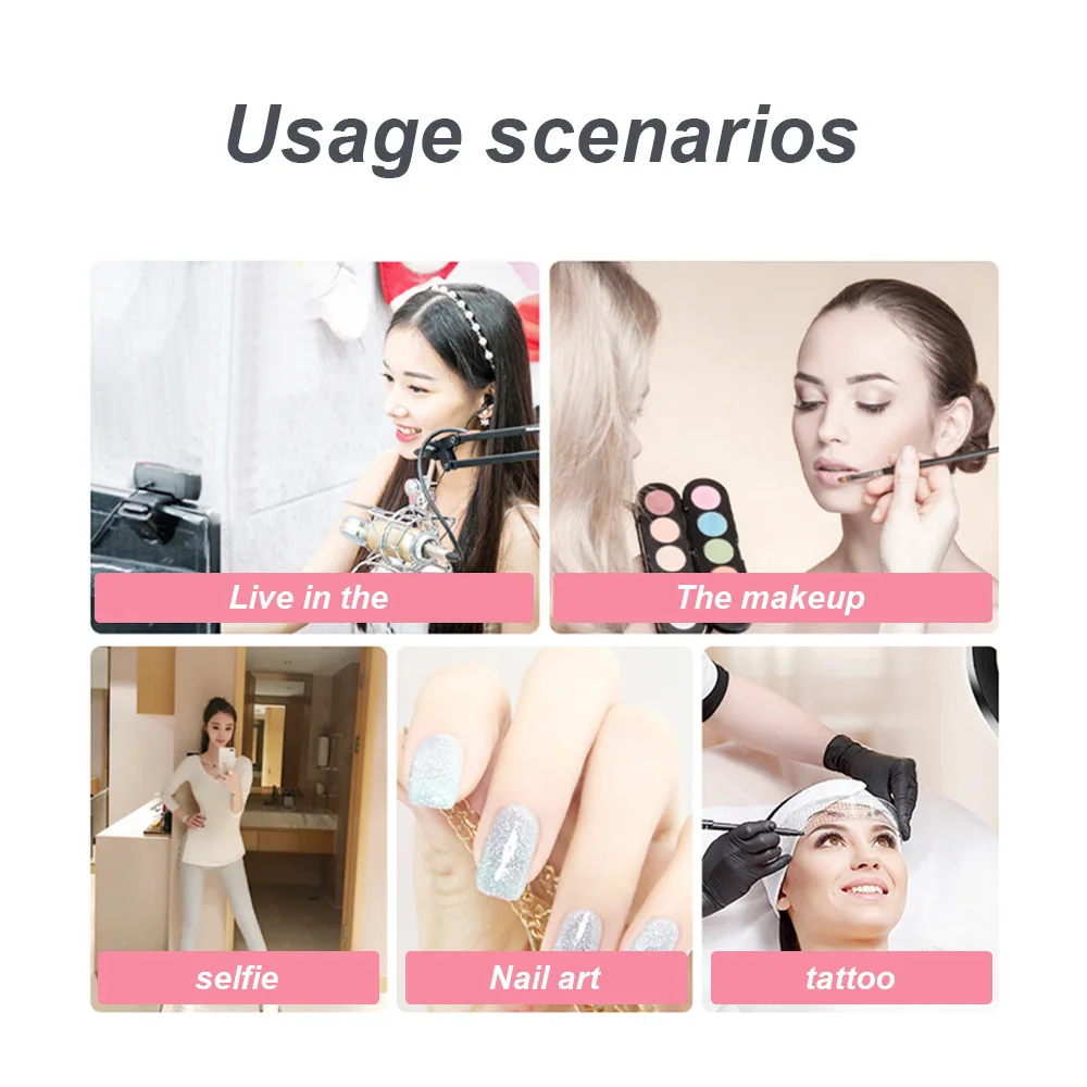 

LED Ring Lights Tripod With Mobiel Phone Dual-Stand Adjustable Selfie Lamp Photography Lighting For Youtube Tiktok Video Make-up