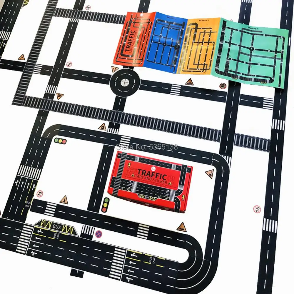 Play Road лента для игрушечного автомобиля и поезда DIY прямой кривой трек дорожные