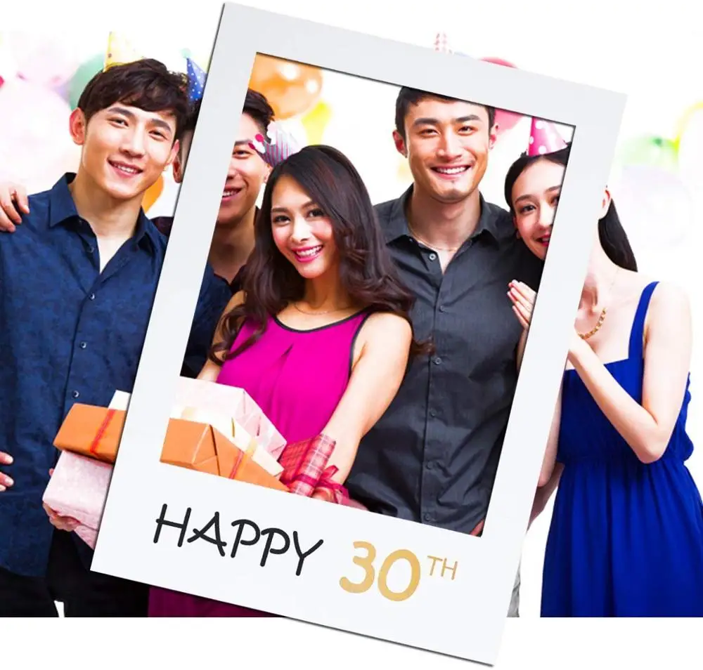 С 30 летним днем рождения тема одноразовая посуда баннер фото реквизит 30th