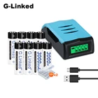 Аккумуляторы G-Link, 1,2 в, AA, Ni-MH, 2 А, зарядное устройство для аккумуляторов 1,2 в, Ni-MH NI-CD с ЖК-дисплеем