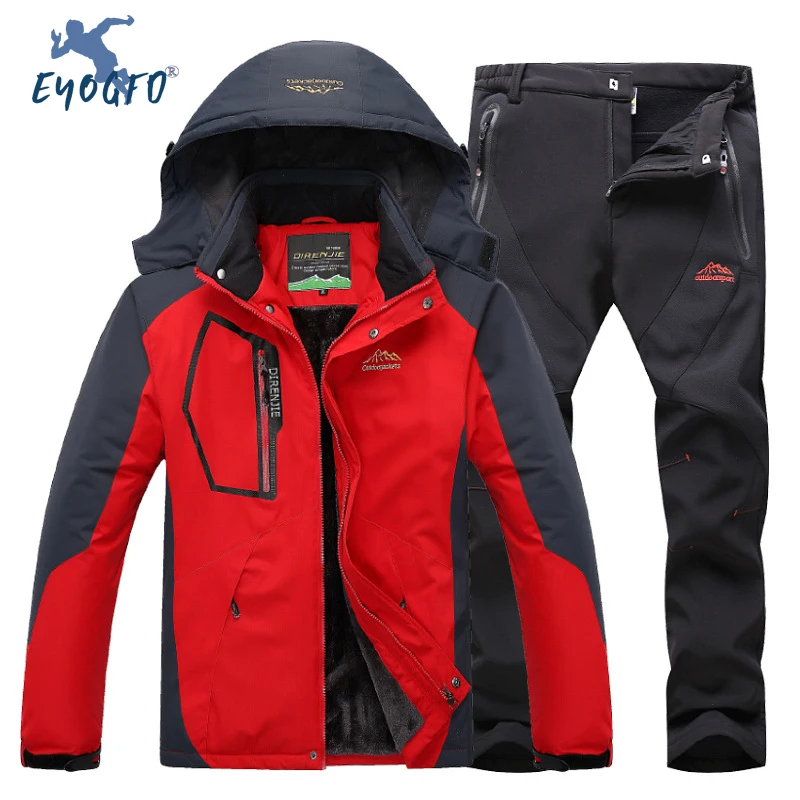 Новый Зимний лыжный костюм для мужчин лыжная куртка штаны комплекты