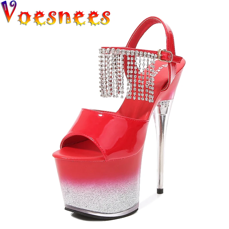 Лидер продаж 2021 летние Стиль пикантные высоком каблуке 17 см женские босоножки на