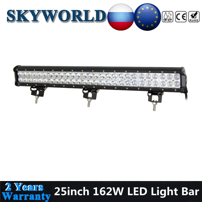 

Dual Row LED Bar 25inch LED Light Bar 162W LED Work Light For Car Tractor Boat Offroad 4x4 4WD Off Road Truck SUV ATV Driving