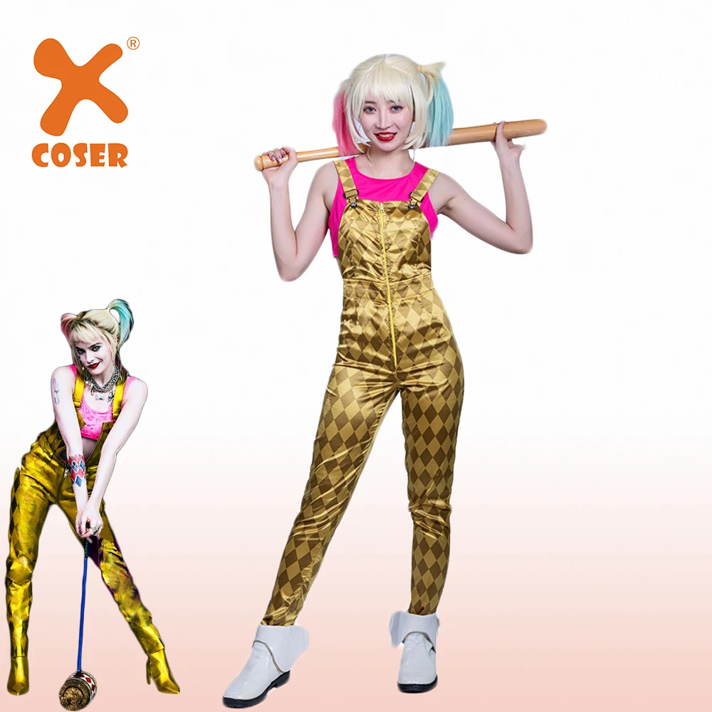 Xcoser Quinn желтый костюм косплей платье полный комплект для птиц из Охоты Косплей