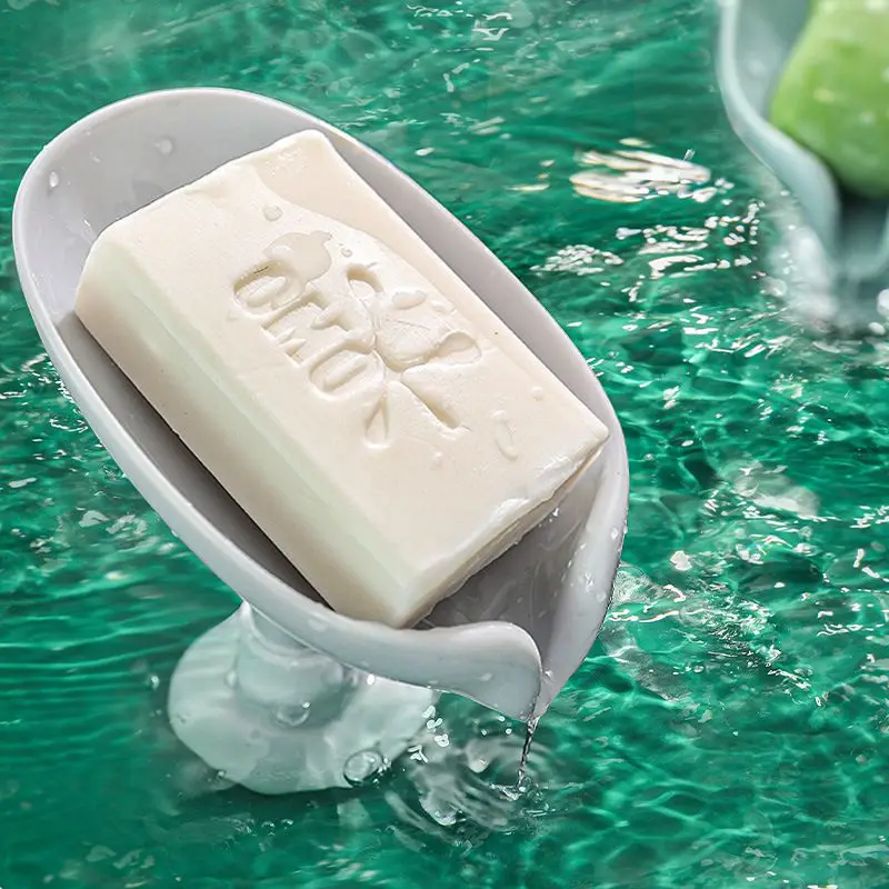 Коробка для мыла в форме листа дренаж держатель ванной комнаты губка поднос