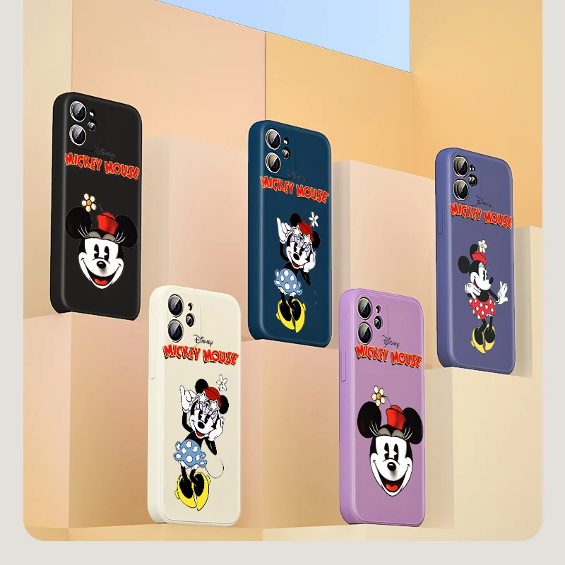 

Minnie Retro Cute Disney For Apple IPhone 13 12 Mini 11 Pro XS MAX XR X 8 7 6S SE Plus Liquid Silicone Soft Cover Phone Case