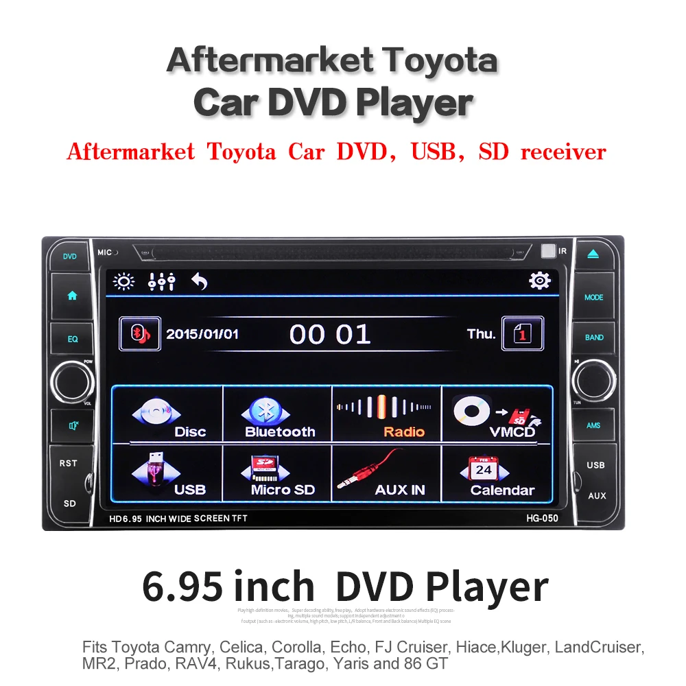 Автомобильный Радио 2 Din Автомобильный мультимедийный плеер 7 ''Авторадио Bluetooth USB аудио Радио DVD стерео для Toyota Corolla Camry RAV4