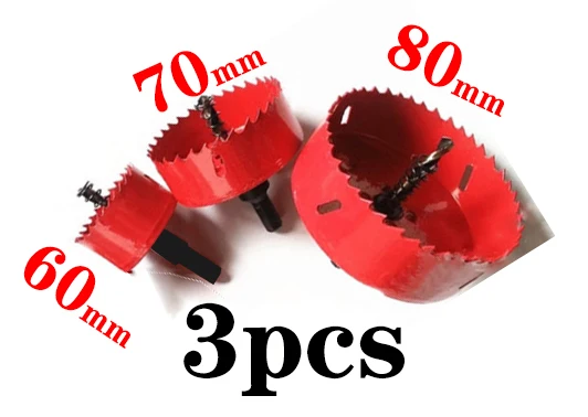 60mm 70mm 80mm Оптовые продажи 15-150 мм биметаллические Кольцевые пилы для дерева долото для обработки металла резки металла стали алюминия железа дерева Ручные инструменты - Цвет: 60mm 70mm 80mm