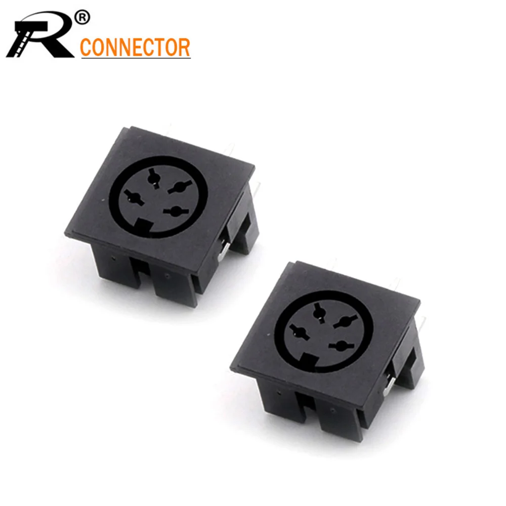 

4PIN DIN Connector Female Jack PCB Panel Mount Conector S terminals Micro Power Socket PLUG 20pcs/lot