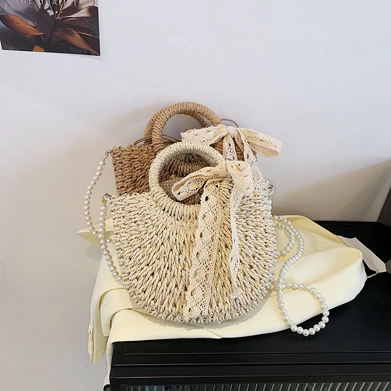 

Зарубежная пляжная женская сумка, лето 2021, новая модная сетчатая красная простая сумка, соломенные сумки, дизайнерская сумка-мессенджер на ...