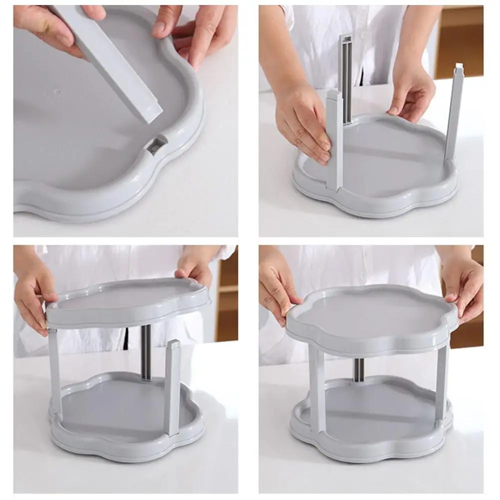 Кухонный лоток для хранения 1/2 уровней вращающийся многофункциональный