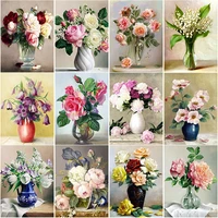 new 5d diy diamond painting vase diamond embroidery flowers cross stitch full square round drill crafts home decor manual gift