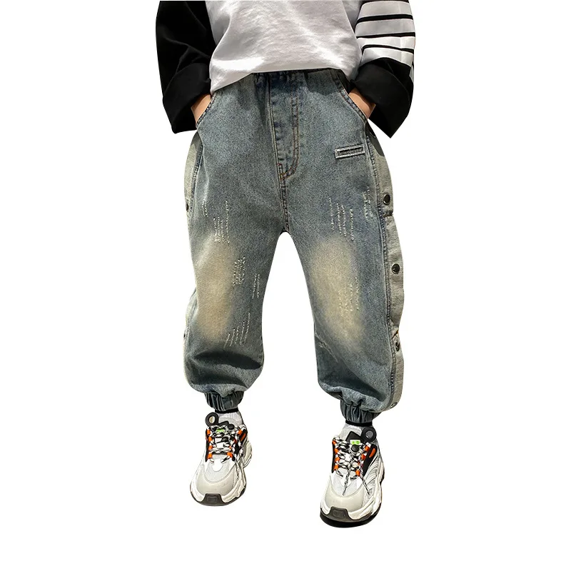 

Beading Baby Spring Autumn Jeans Pants For Boys Children Kids Trousers Clothing Teenagers Gift Home Outdoor High Quality