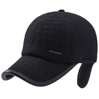 adjustable size mens winter hat warm baseball caps earmuffs hats for men snapback cap sports brands cap elderly dads hats