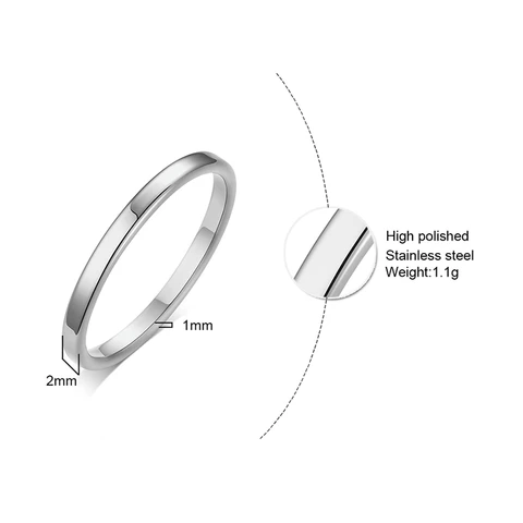 Женские Простые минималистичные обручальные кольца, кольца шириной 2/4/6/8 мм из нержавеющей стали праздничные подарки на день рождения для ювелирных изделий на палец