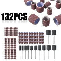 132pcs dremel grit sanding bands multi function sandpaper nail polishing wood carving electric mini angle grinder drill bits